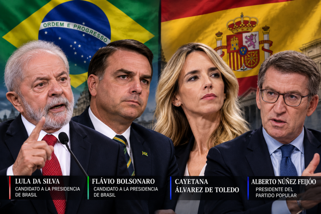 Brasil prohíbe la samba, Europa arde y Zeus pierde la paciencia montaje político brasil españa con banderas y líderes